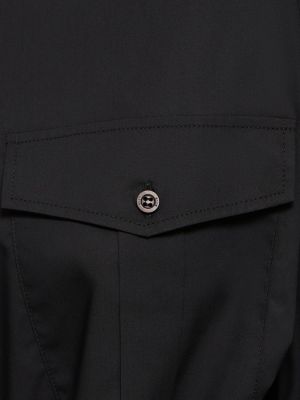 Camisa de lana de algodón Msgm negro
