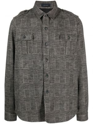 Volnena srajca s karirastim vzorcem Sease siva