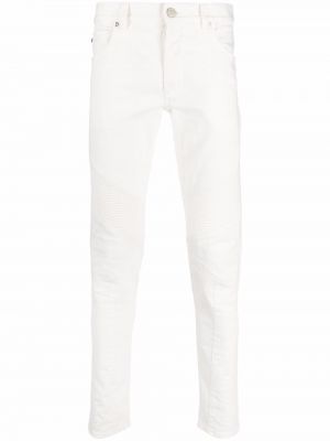 Tapered fit jeans Balmain hvit