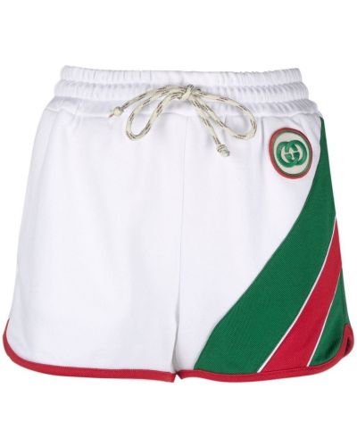 Jersey stripete shorts Gucci hvit