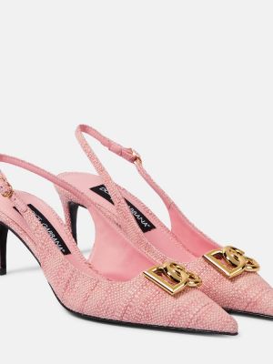 Pantofi cu toc slingback Dolce&gabbana roz
