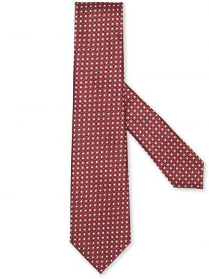 Corbata con bordado Ermenegildo Zegna rojo