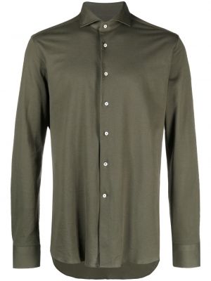 Saténová košile Canali zelená