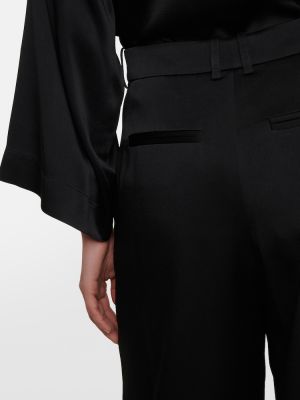 Spodnie z wysoką talią relaxed fit Saint Laurent czarne