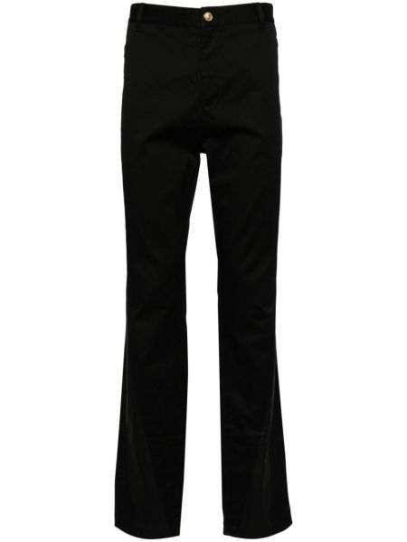 Βαμβακερό παντελόνι με ίσιο πόδι Versace Jeans Couture μαύρο