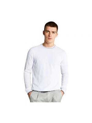 Dzianinowy sweter z okrągłym dekoltem Fay biały