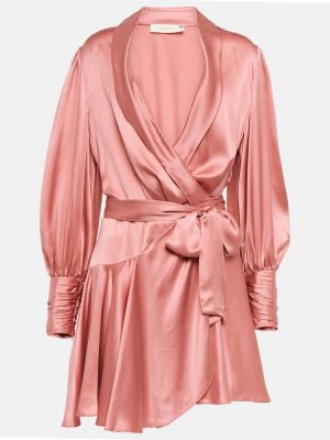 Vestito di raso di seta Zimmermann rosa