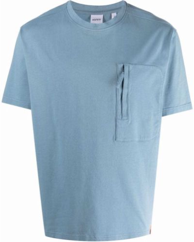 Camiseta con cremallera con bolsillos Aspesi azul