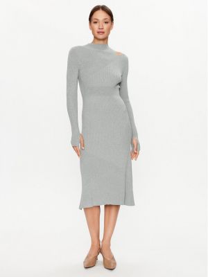 Priliehavé šaty Calvin Klein sivá