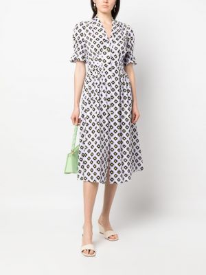 Sukienka bawełniana z nadrukiem Dvf Diane Von Furstenberg biała