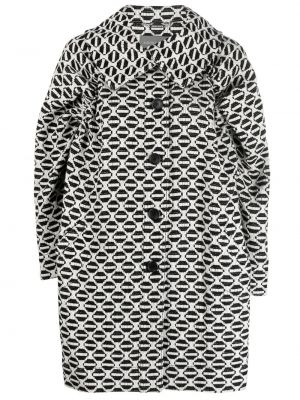 Manteau en laine à imprimé à motif géométrique Alberta Ferretti noir