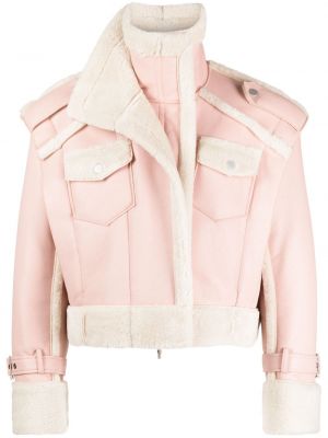 Kožna jakna Feng Chen Wang ružičasta