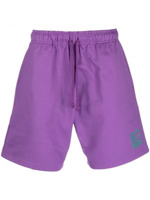 Pantaloni scurți cu broderie din bumbac Paccbet violet
