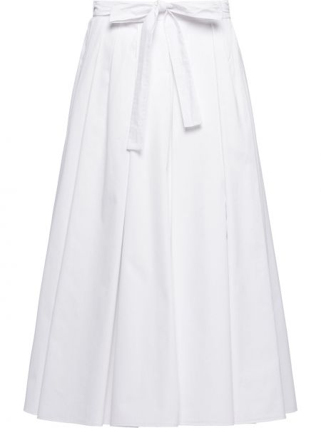 Spódnica midi plisowana Prada biała