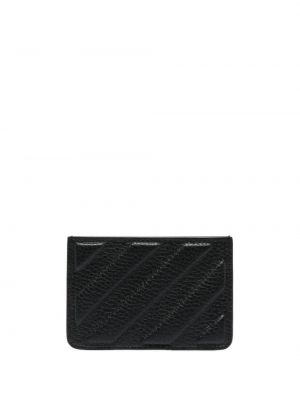 Kožená pruhovaná kožená peňaženka Off-white