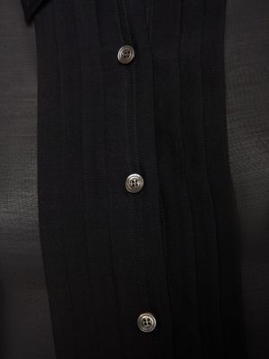 Σατέν μεταξωτό σατέν πουκάμισο Tom Ford μαύρο