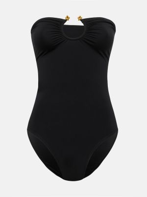 Nailoninis vientisas maudymosi kostiumėlis Bottega Veneta juoda