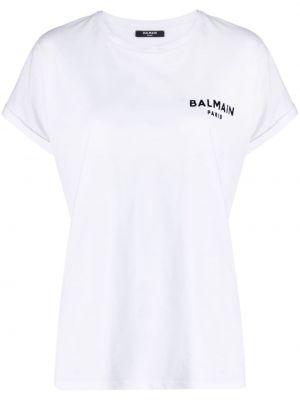 Bombažna majica Balmain bela