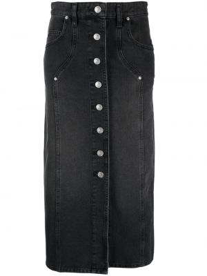 Spódnica jeansowa z wysoką talią Marant Etoile czarna