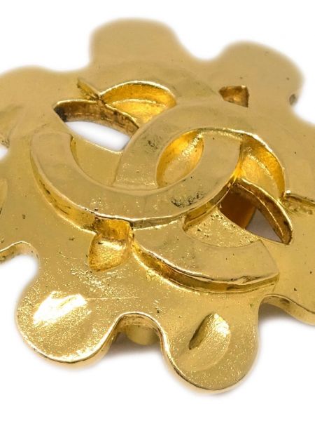 Kolczyki na klipsy w kwiatki Chanel Pre-owned złote
