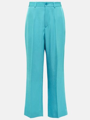 Rovné kalhoty s vysokým pasem Balenciaga modré