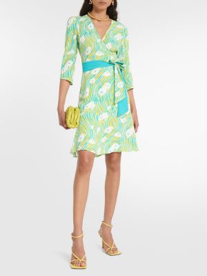 Mini vestido con estampado Diane Von Furstenberg verde