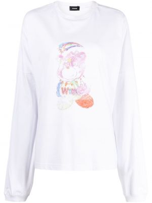 Sweatshirt aus baumwoll mit print We11done weiß