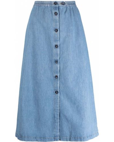 Falda con botones A.p.c. azul