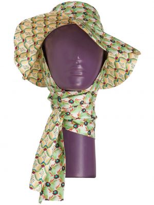 Krawat w kwiatki z nadrukiem Etro zielony