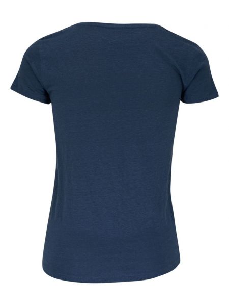 T-shirt mit v-ausschnitt Majestic Filatures blau