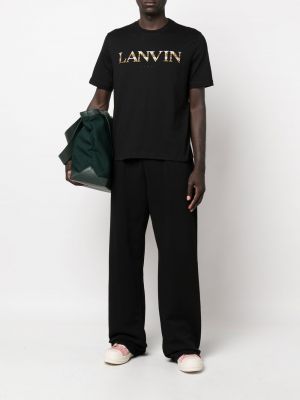 Raštuotas marškinėliai apvaliu kaklu Lanvin juoda