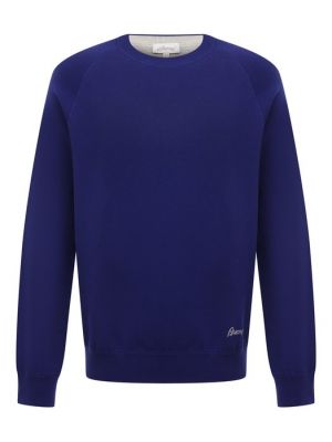 Хлопковый шелковый свитер Brioni синий