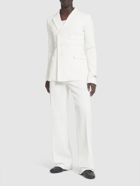 Pamučne hlače ravnih nogavica Dolce & Gabbana bijela