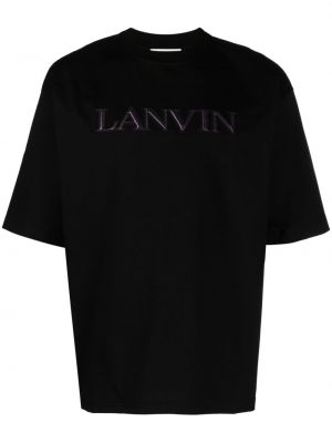 Kokvilnas t-krekls Lanvin melns