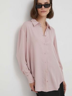 Koszula relaxed fit Calvin Klein różowa