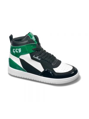 Sneakersy skórzane Cavalli Class zielone