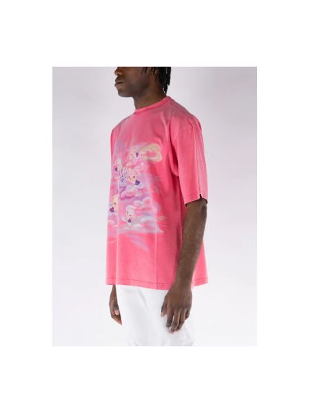 Koszulka z nadrukiem z krótkim rękawem We11done różowa
