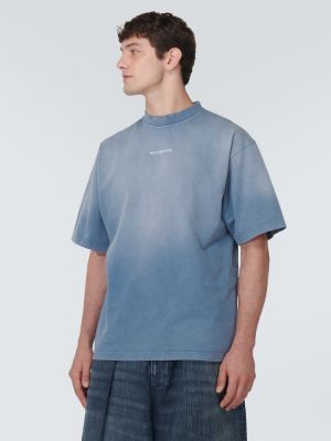 Camiseta de algodón de tela jersey Balenciaga azul