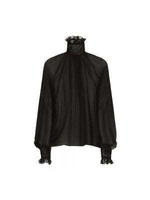 Jedwabna bluzka Dolce And Gabbana czarna