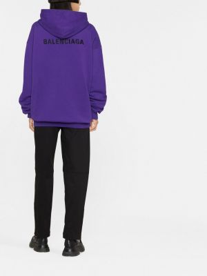 Oversize kapučdžemperis ar izšuvumiem Balenciaga violets