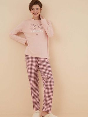 Pijamale din bumbac Women'secret roz