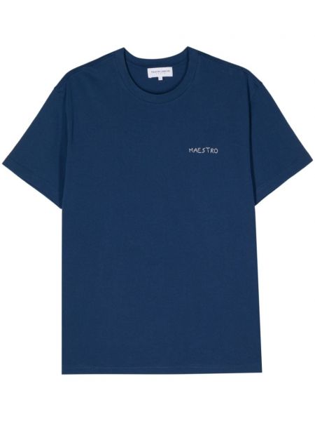 Majica z vezenjem Maison Labiche modra