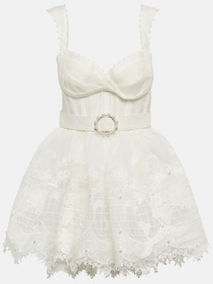Mini vestido con bordado Zimmermann blanco