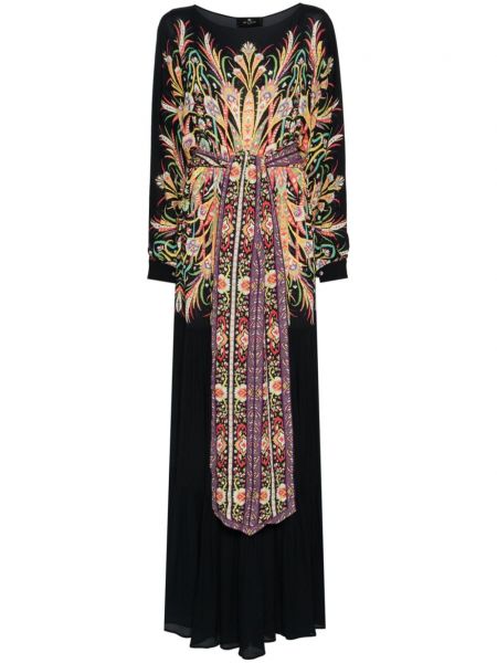 Maksi haljina s printom s apstraktnim uzorkom Etro crna