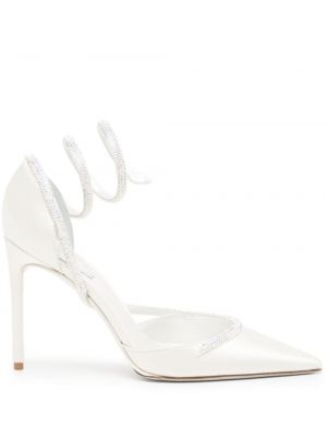 Сатенени полуотворени обувки René Caovilla бяло