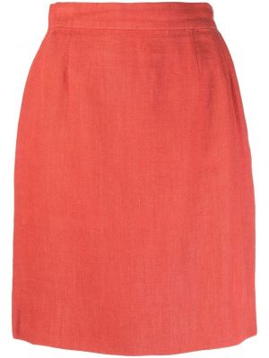 Lněné sukně Chanel Pre-owned červené