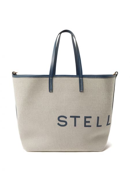 Shopper kabelka s potiskem Stella Mccartney béžová