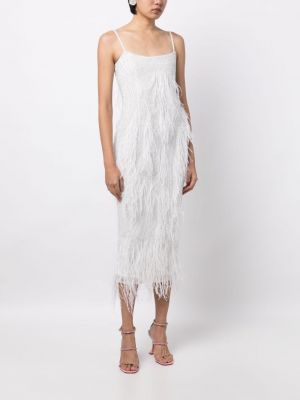 Sukienka midi w piórka Rachel Gilbert biała