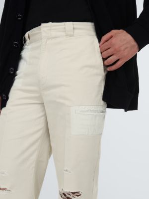 Памучни прав панталон с протрити краища Undercover сиво