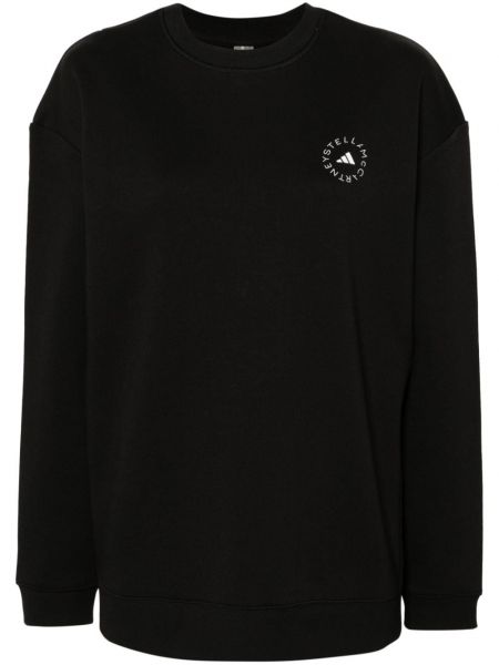 Sweat-shirt long à imprimé en jersey Adidas By Stella Mccartney noir